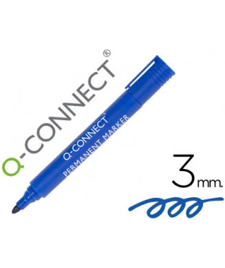 Marcador Q-Connect Permanente Azul Ponta Redonda 3mm