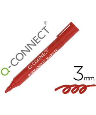 Marcador Q-Connect Permanente Vermelho Ponta Redonda 3mm