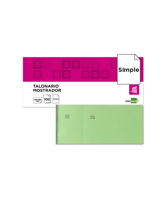 Bloco Talões-Rifas Numerado 1/3 62x145mm Liderpapel Verde