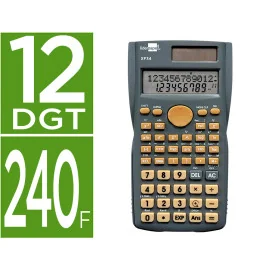 Calculadora Cientifica Liderpapel XF34 Amarela 12 Dígitos 240 Funções C/ Tampa