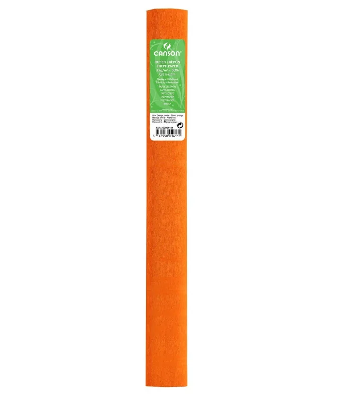 Blister c/ 1 Folha Papel Crepe Canson 0.5x2.5M 1411 Laranja