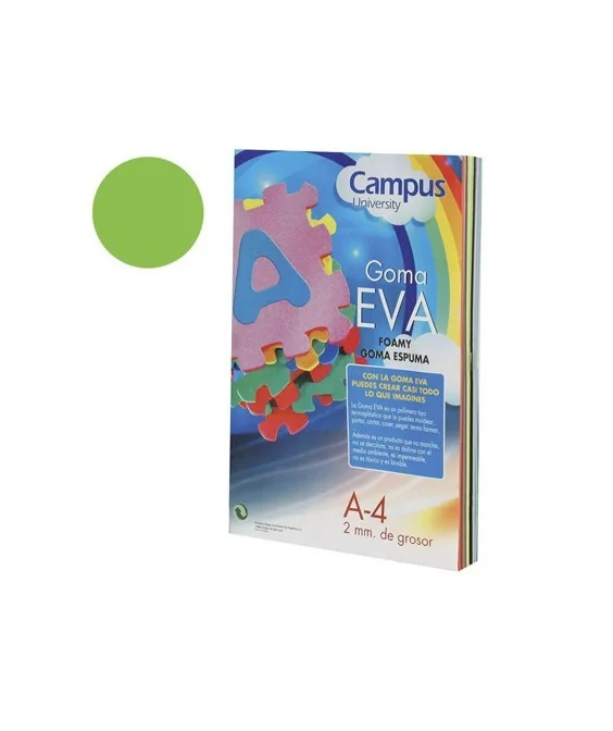 Emb. c/ 10 Placas EVA Moosgummy Lisa A4 458 Verde Claro