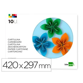 Bloco com 10 Cartolinas Cores Sortidas A3 180g