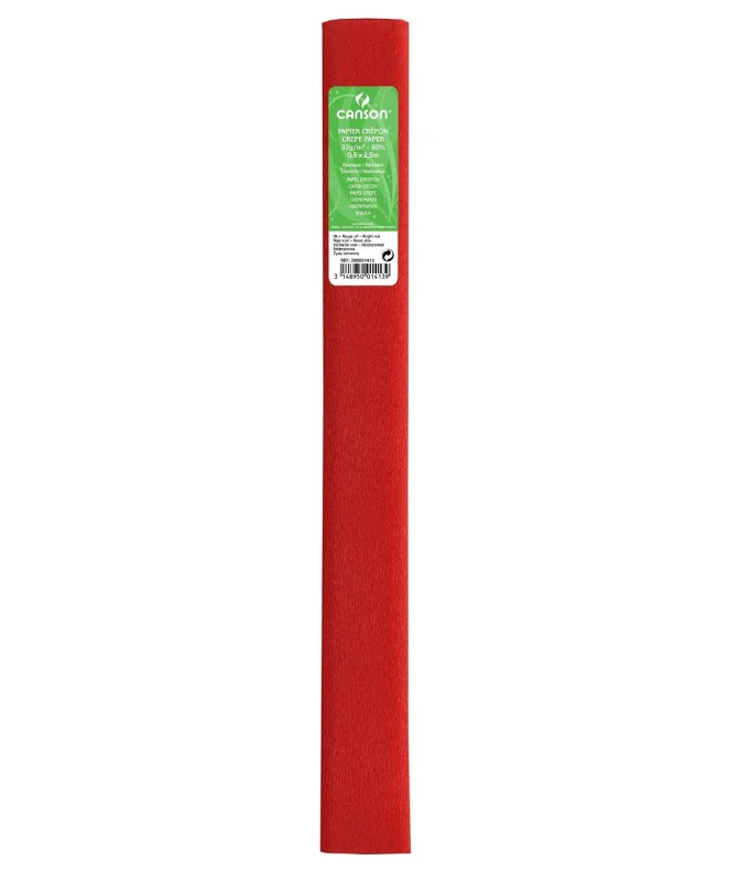 Blister c/ 1 Folha Papel Crepe Canson 0.5x2.5M 1413 Vermelho