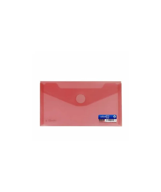 Envelope em Plástico DL c/ Velcro 90546 Vermelho