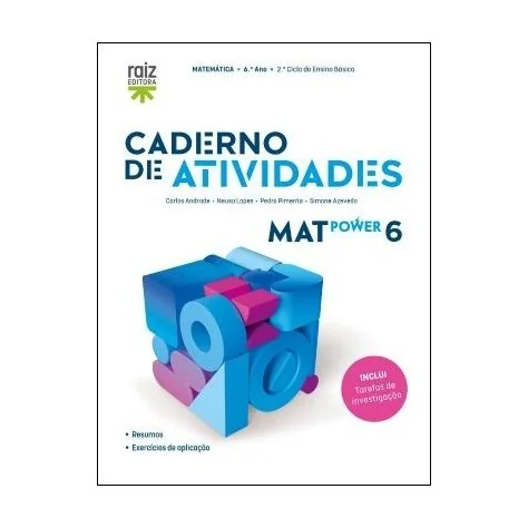 9789897445248 - MatPower 6 - Matemática - 6.º ano - Caderno de Atividades / Tarefas de Investigação