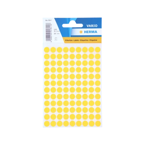 4008705018418 - Etiquetas Redondas 08mm Amarelo Herma1841 540un