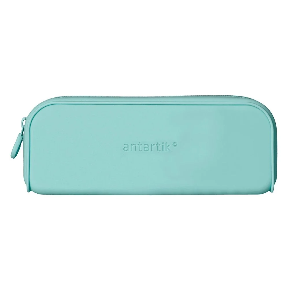 Estojo Escolar Antartik Prisma Silicone Soft Retangular 185x50x75mm Menta