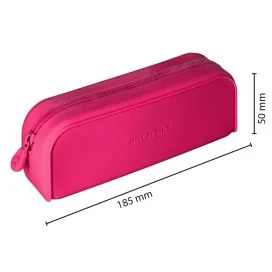 Estojo Escolar Antartik Prisma Silicone Soft Retangular 185x50x75mm Rosa Fucsia