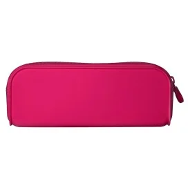 Estojo Escolar Antartik Prisma Silicone Soft Retangular 185x50x75mm Rosa Fucsia