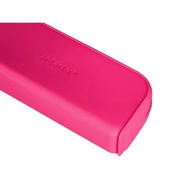 Estojo Escolar Antartik Prisma Silicone Soft Retangular 185x50x75mm Rosa Fucsia