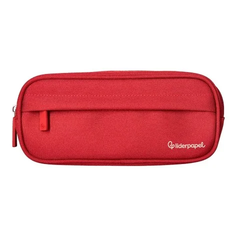 Estojo Escolar Liderpapel Classic Oval 2 Fechos C/ Bolso Frontal 210x90mm Vermelho