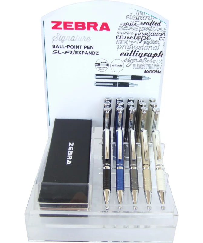 Expositor c/20 Esferográficas Zebra Telescópica SL-F1 Classic