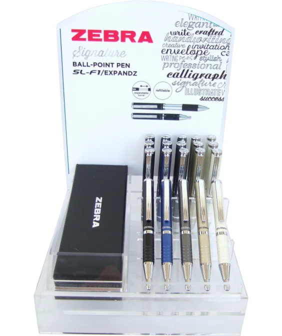 Expositor c/20 Esferográficas Zebra Telescópica SL-F1 Classic Expositor c/20 Esferográficas Zebra Telescópica SL-F1 Classic