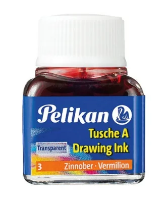 Frasco 10mls Tinta da China Pelikan 523 3 Vermelho