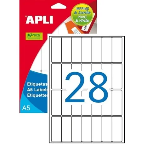 85126001867 - Etiquetas Adesivas Brancas APLI A5 1867 20x50mm 420 Etiq. 85126001867 - Etiquetas Adesivas Brancas APLI A5 1867 20x50mm 420 Etiq.