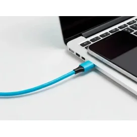 Cabo USB-C a USB-C Q-Connect PVC 1M Azul