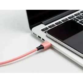 Cabo USB-C a USB-C Q-Connect PVC 1M Rosa