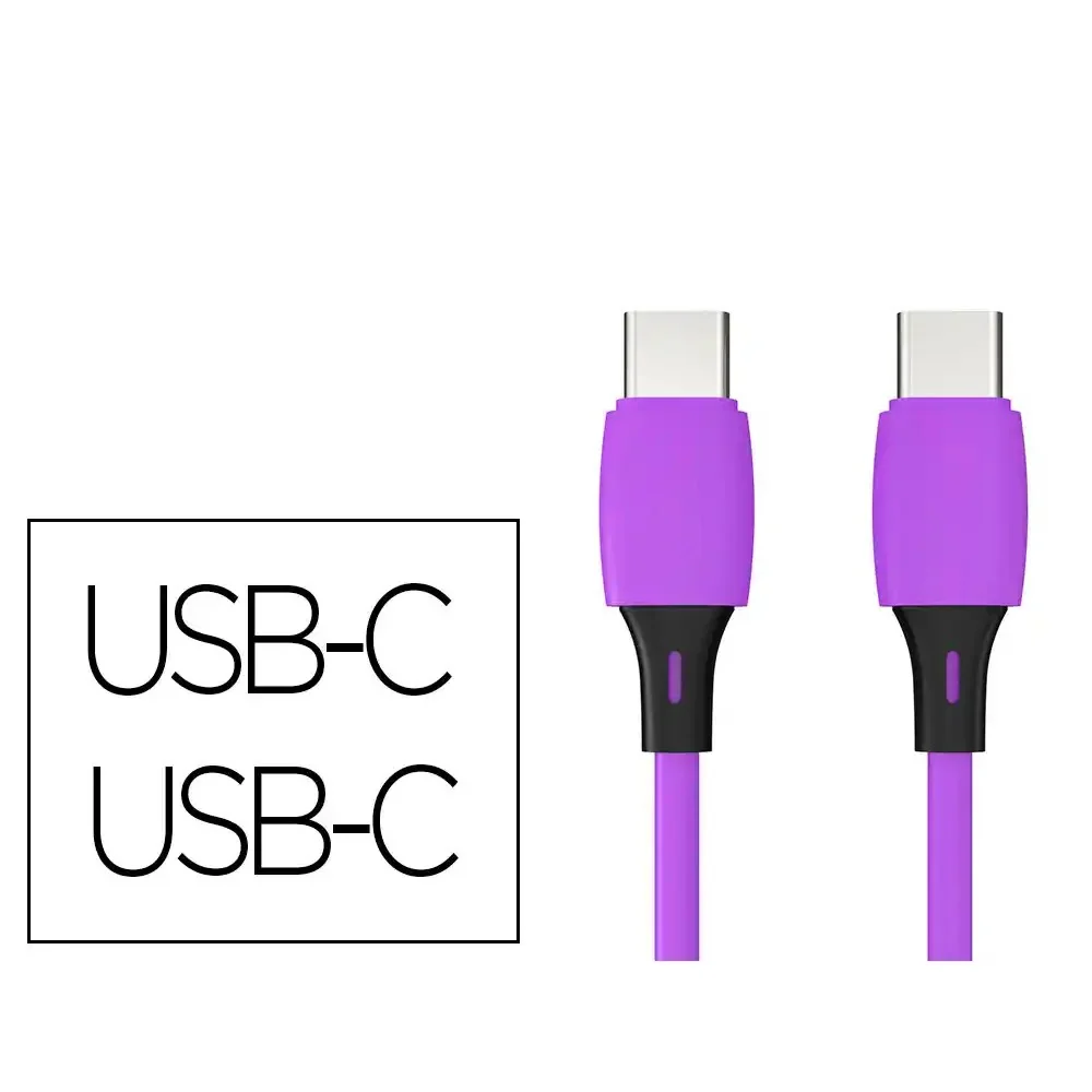 Cabo USB-C a USB-C Q-Connect PVC 1M Roxo