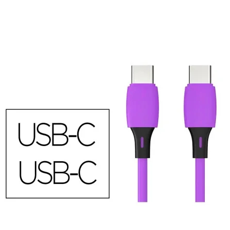 Cabo USB-C a USB-C Q-Connect PVC 1M Roxo Cabo USB-C a USB-C Q-Connect PVC 1M Roxo