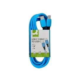 Cabo USB-C a USB-C Q-Connect PVC 2M Azul