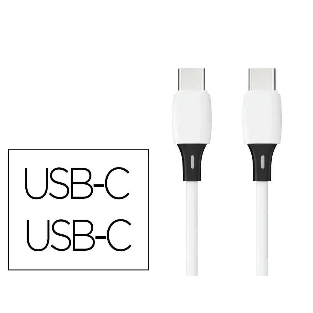 Cabo USB-C a USB-C Q-Connect PVC 2M Branco
