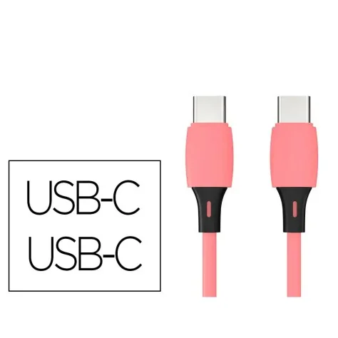 Cabo USB-C a USB-C Q-Connect PVC 2M Rosa