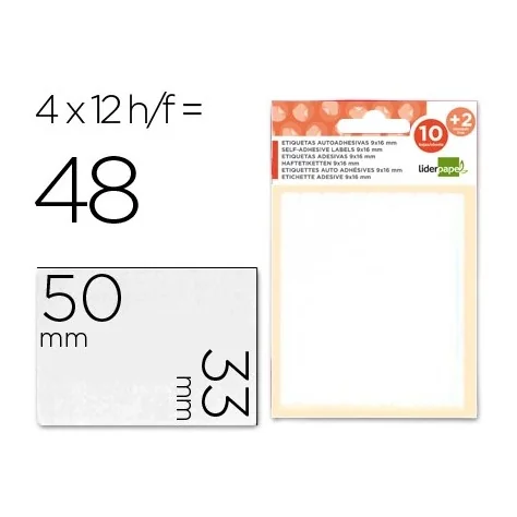 Etiquetas Adesivas Liderpapel 10 + 2 Folhas 33x50mm 48 Etiquetas Etiquetas Adesivas Liderpapel 10 + 2 Folhas 33x50mm 48 Etiquetas
