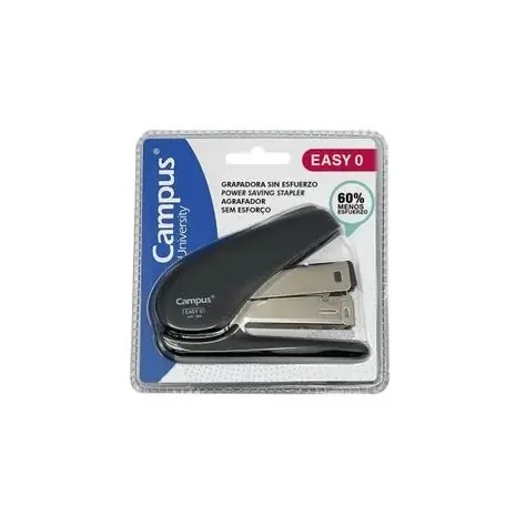 Agrafador Campus Easy 0 Preto Plástico ABS 24/6 26/6 20fls Agrafador Campus Easy 0 Preto Plástico ABS 24/6 26/6 20fls