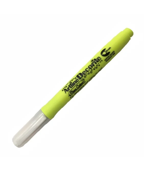 Marcador Artline Decorite Brush Neon Amarelo