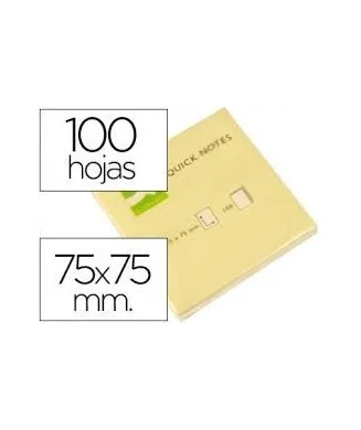 Bloco Notas Adesivas Amarelo Q-Connect 100x75mm