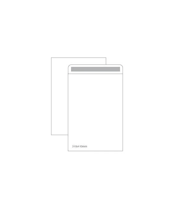 Pack com 100 Sacos Envelope 310x410 Silicone Branco