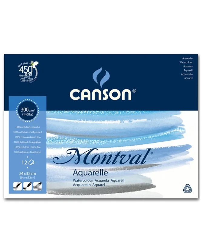 Bloco Papel Aguarela Canson Montval 12Fls. 300g A4 807319