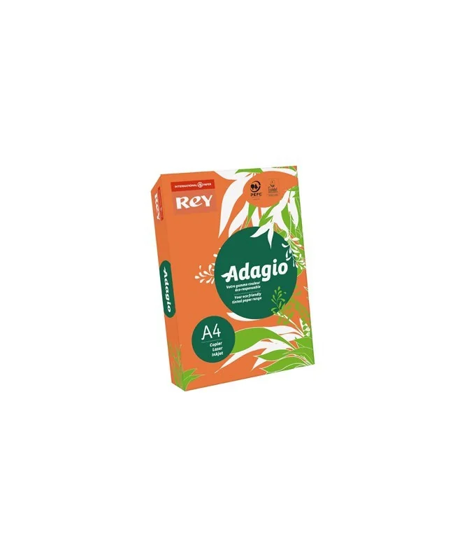 Resma 500 Folhas Papel Fotocópia Adagio A4 80g Fluor 12 Laranja