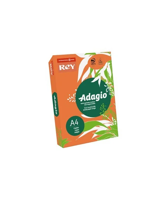 Resma 500 Folhas Papel Fotocópia Adagio A4 80g Fluor 12 Laranja