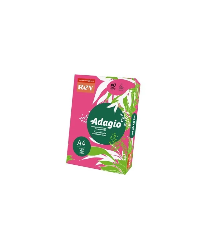 Resma 500 Folhas Papel Fotocópia Adagio A4 80g Fluor 13 Rosa