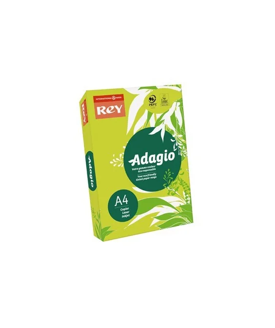 Resma 500 Folhas Papel Fotocópia Adagio A4 80g Fluor 14 Verde