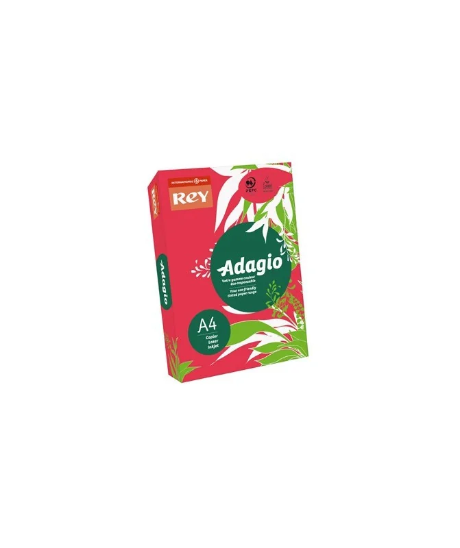 Resma 500 Folhas Papel Fotocópia Adagio A4 80g Intenso 22 Vermelho