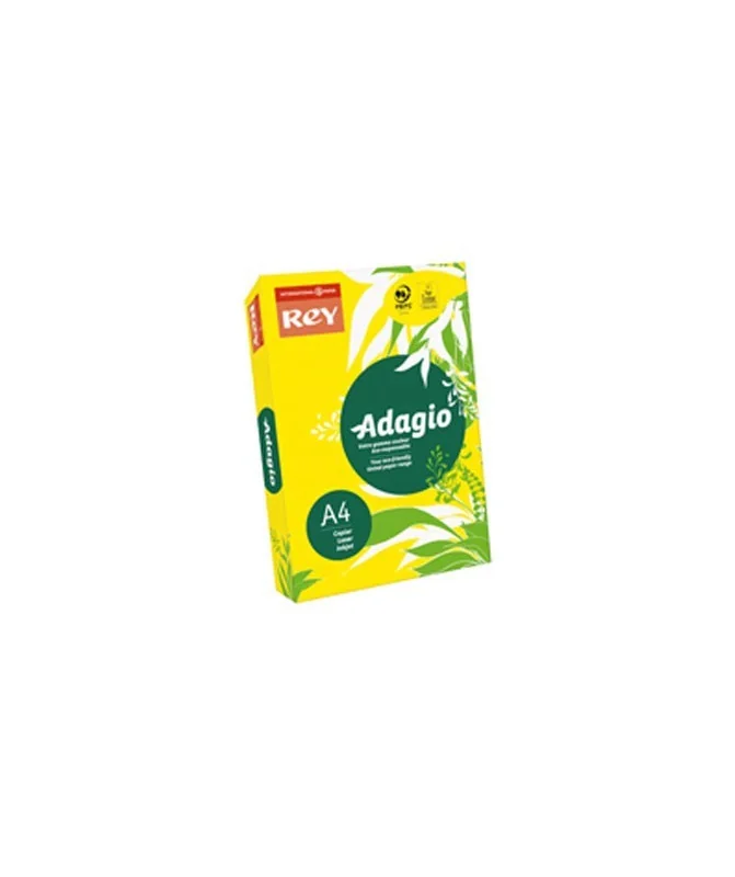 Resma 500 Folhas Papel Fotocópia Adagio A4 80g Intenso 66 Amarelo