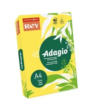 Resma 500 Folhas Papel Fotocópia Adagio A4 80g Suave 03 Amarelo