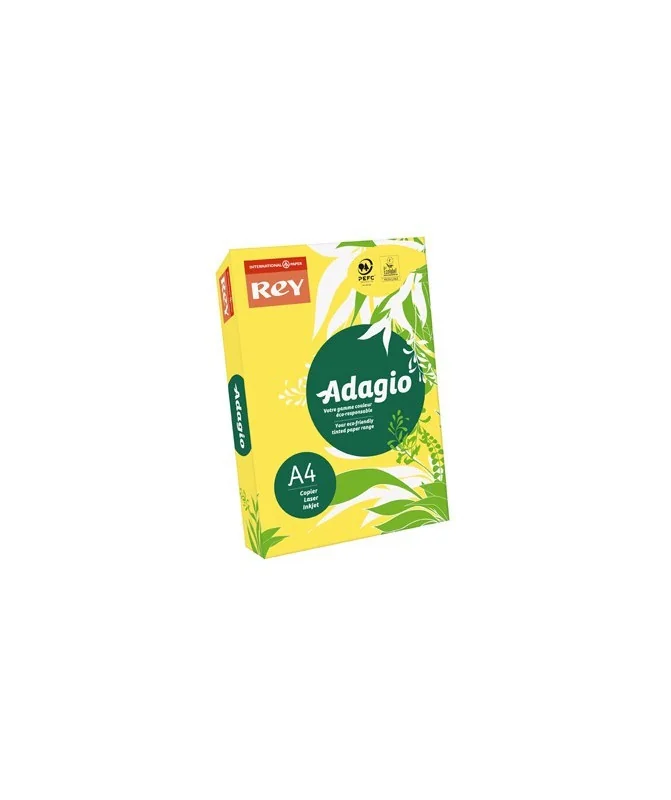 Resma 500 Folhas Papel Fotocópia Adagio A4 80g Suave 03 Amarelo