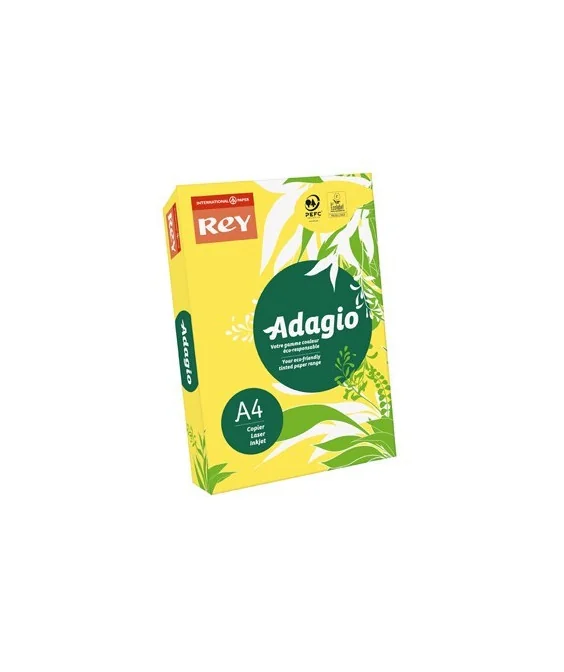 Resma 500 Folhas Papel Fotocópia Adagio A4 80g Suave 03 Amarelo