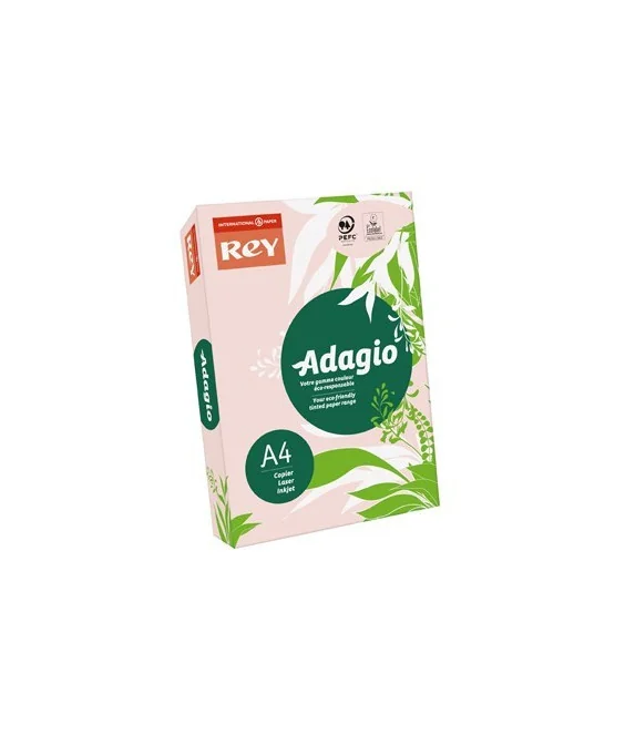 Resma 500 Folhas Papel Fotocópia Adagio A4 80g Suave 07 Rosa