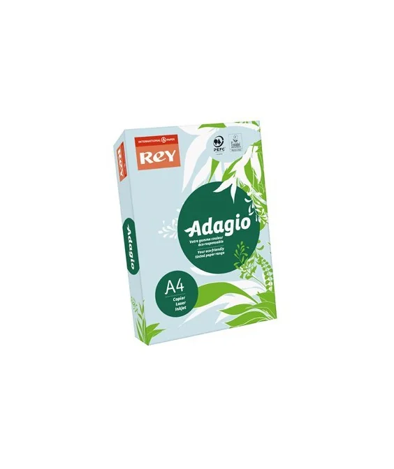 Resma 500 Folhas Papel Fotocópia Adagio A4 80g Suave 48 Celeste