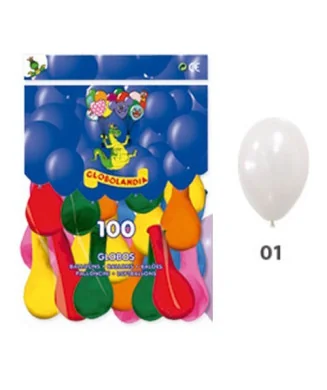 Saco c/100 Balões Lisos Opacos 10P 01 Branco