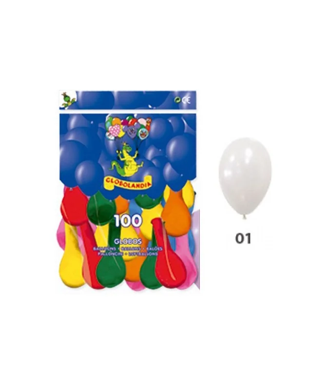 Saco c/100 Balões Lisos Opacos 10P 01 Branco