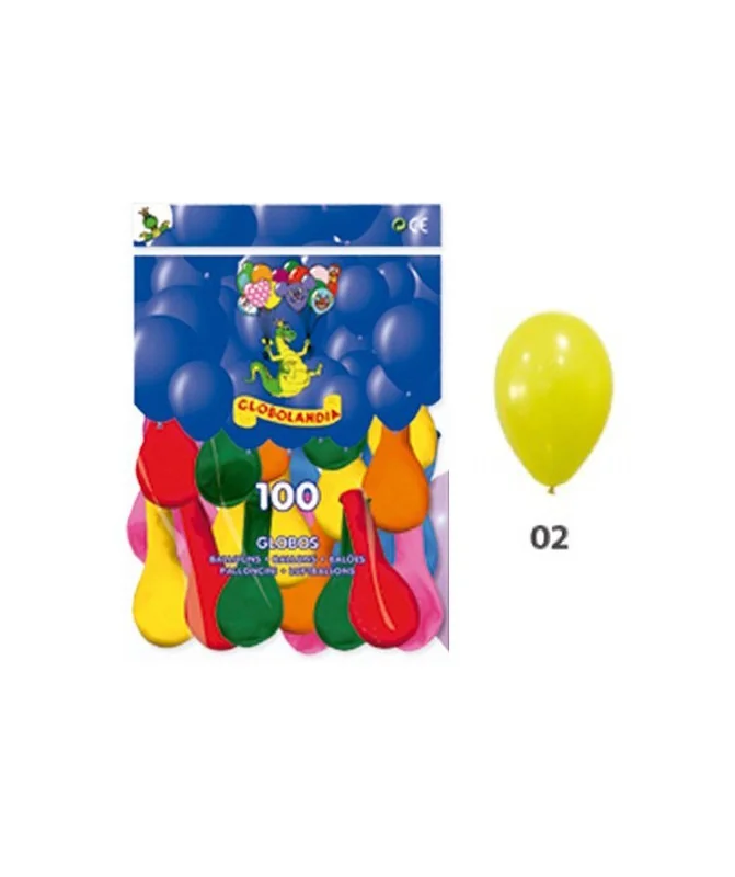 Saco c/100 Balões Lisos Opacos 10P 02 Amarelo