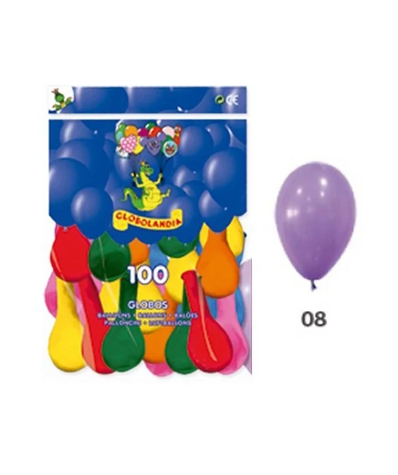 Saco c/100 Balões Lisos Opacos 10P 08 Roxo