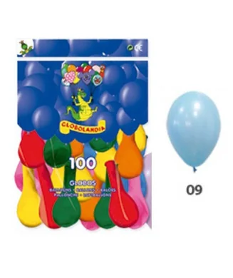 Saco c/100 Balões Lisos Opacos 10P 09 Azul Claro
