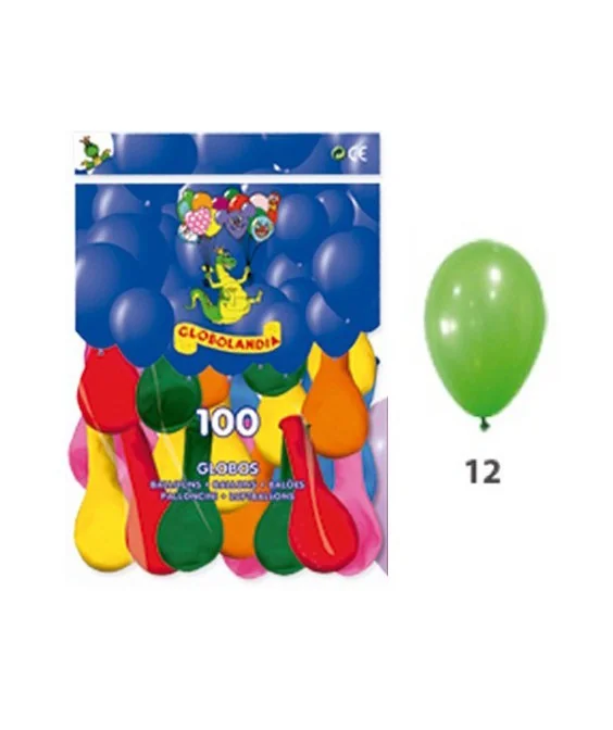 Saco c/100 Balões Lisos Opacos 10P 12 Verde